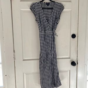 J. Crew Gingham Midi Wrap Dress